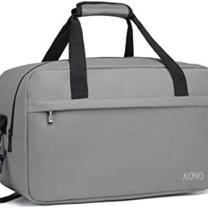 Kono Ryanair Hand Travel Luggage 35 x 20 x 20 cm, Hand Luggage, Travel Bag, Sports Bag with Shoulder Strap, 14 L, gray, M (40cmx 25cm x20cm)-20L, Modern