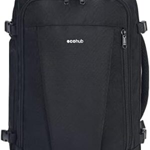 ECOHUB Ryanair Cabin Bag 40x20x25 Travel Hand, Black