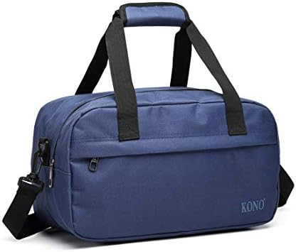 Kono 35x20x20 Holdall Cabin Luggage Under Seat Ryanair Flight Carry-on Bag Unisex Sports Travel Duffels Bag, Navy, 35cm (W) * 20cm (H) * 20cm (D)