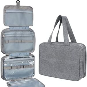 Unaone Toiletry Bag, Travel Bag for Women with Hanging Hook, Portable Makeup Cosmetic Bag, Waterproof Large Travel Organiser, Hanging Toiletry Bag Accessory Bag for Business Travel
