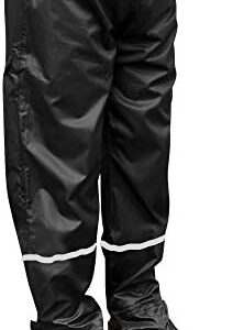 Rainrider Rain Trousers for Men and Women (Black/Blue) Waterproof Including Removable Shoe Covers