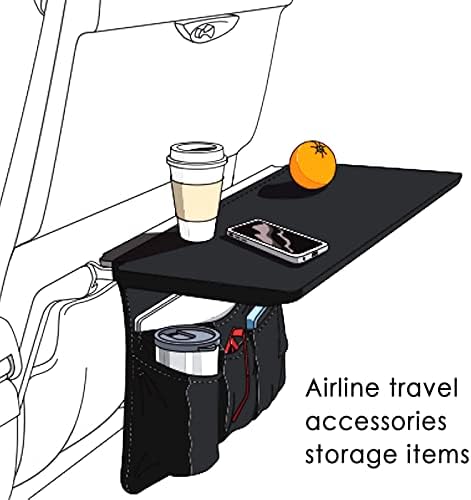 Linkidea Airline Tray Table Cover, Airline Pouches Seat Back Organizer and Storage for Personal Items, Flying Sanitary Travel Accessories (Black) - Image 2