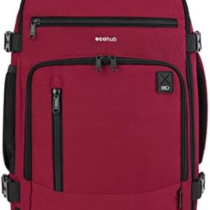 ECOHUB Backpack 40 x 20 x 25 cm for Ryanair Aeroplane Travel Backpack Hand Luggage Laptop Daypacks PET Recycled Environmentally Friendly Backpack Waterproof Under Seat 20 L Women's Small