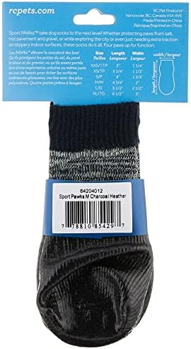 RC Pet Products Sport PAWks Dog Socks, Indoor/Outdoor Paw Protection, Medium, Charcoal Heather (64204012) - Image 4