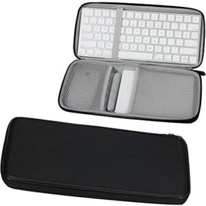 Hermitshell Hard Travel Case for Apple Magic Keyboard MLA22LL/A + Trackpad 2 MJ2R2LL/A + Mouse Bluetooth (PU, Black)