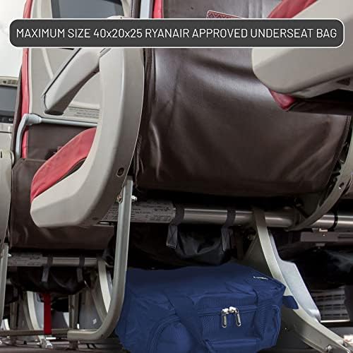 Aerolite New Summer 2023 Ryanair Cabin Bags 40x20x25 Maximum Size Foldable Carry On Premium Bag Holdall Small Lightweight Cabin Luggage Under seat Flight Travel Duffel Bag with 5 Year Guarantee, Navy, CABIN - Image 5