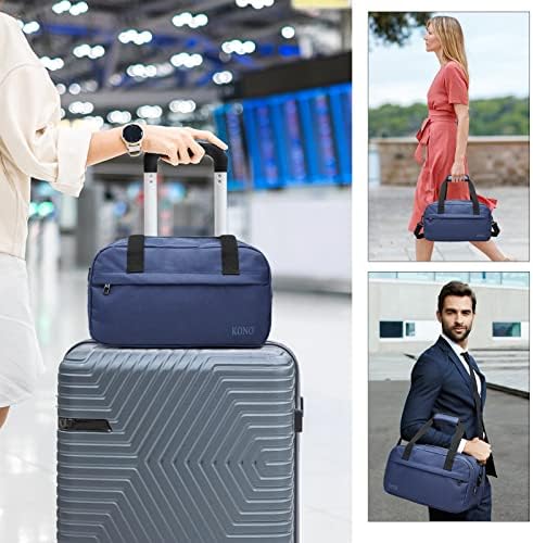 Kono 35x20x20 Holdall Cabin Luggage Under Seat Ryanair Flight Carry-on Bag Unisex Sports Travel Duffels Bag, Navy, 35cm (W) * 20cm (H) * 20cm (D) - Image 2