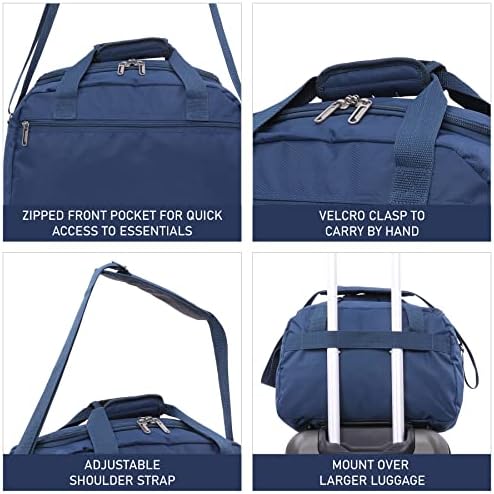 Aerolite New Summer 2023 Ryanair Cabin Bags 40x20x25 Maximum Size Foldable Carry On Premium Bag Holdall Small Lightweight Cabin Luggage Under seat Flight Travel Duffel Bag with 5 Year Guarantee, Navy, CABIN - Image 3